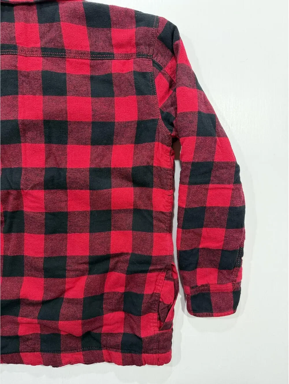 Tommy Bahama Boys XL 14 Red Buffalo Plaid Sherpa Lined Shacket Jacket
